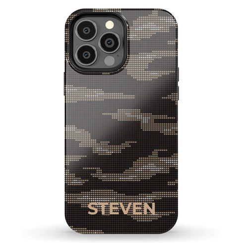 Digital Camo Custom Name Men's iPhone Case